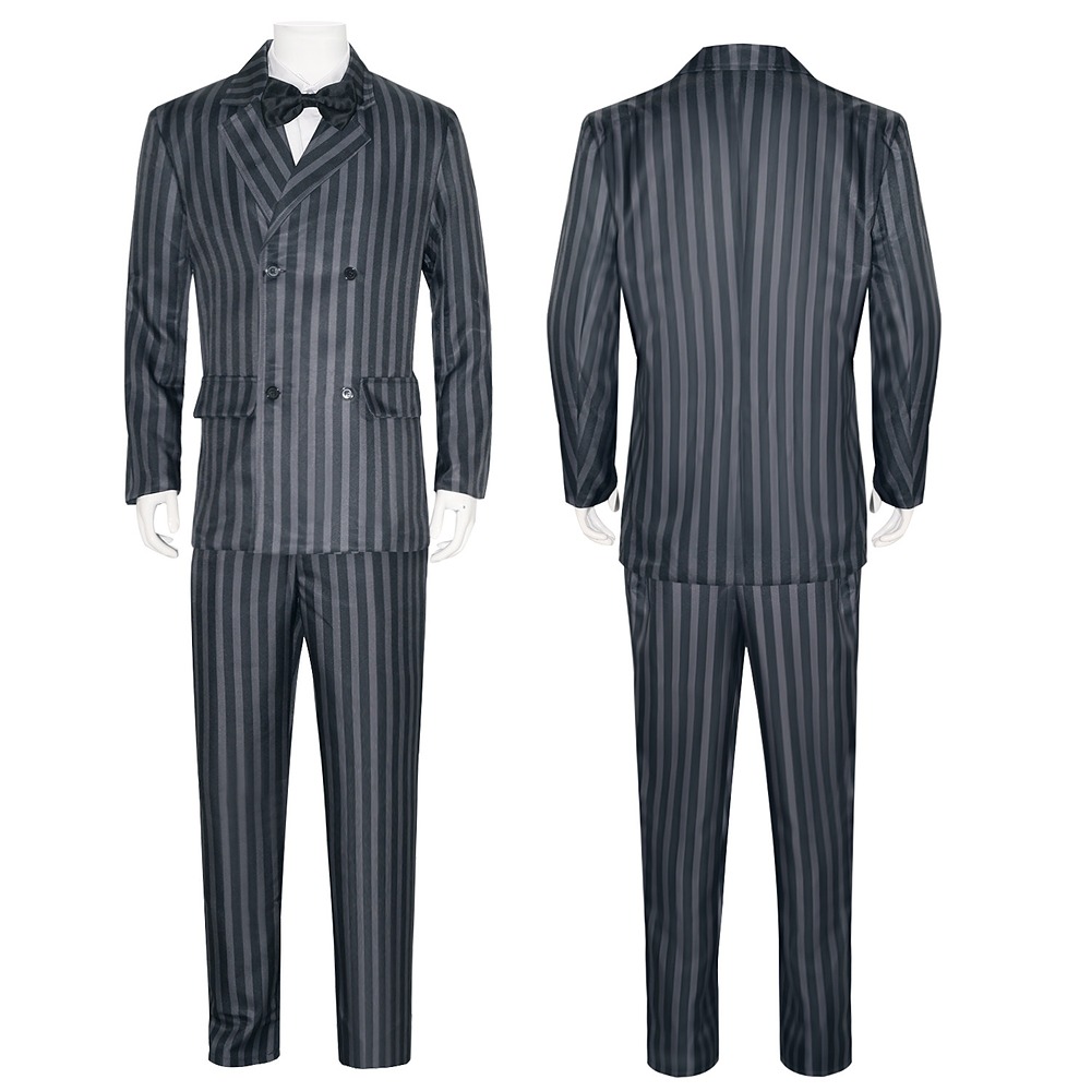 Gomez Addams grey pinstripe suit