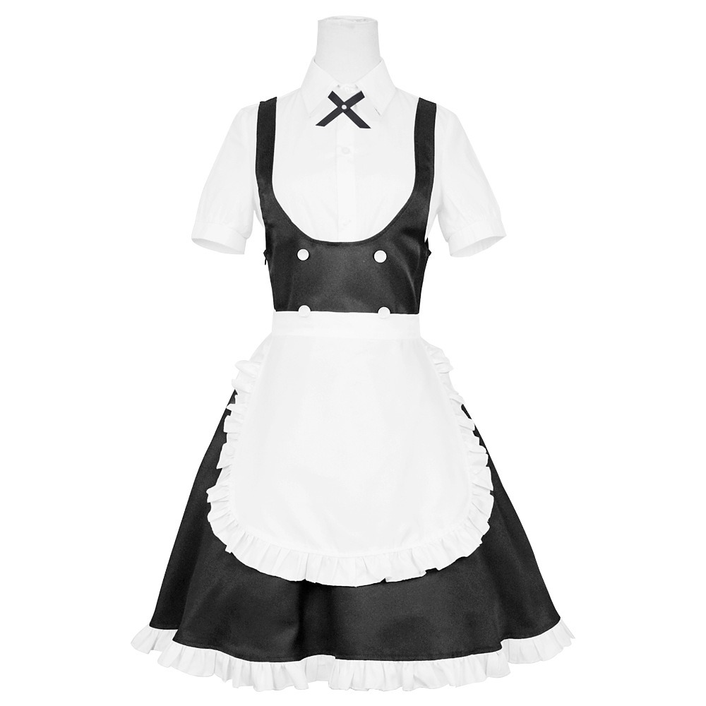 Call of the Night Nazuna Nanakusa maid cosplay costume with black pinafore dress and white apron