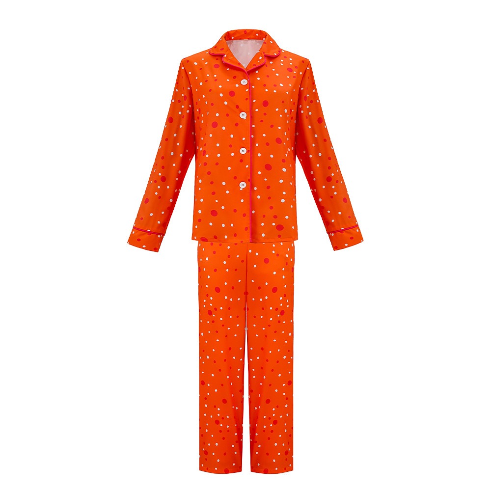 Coraline orange polka dot pajamas cosplay costume shirt and pants