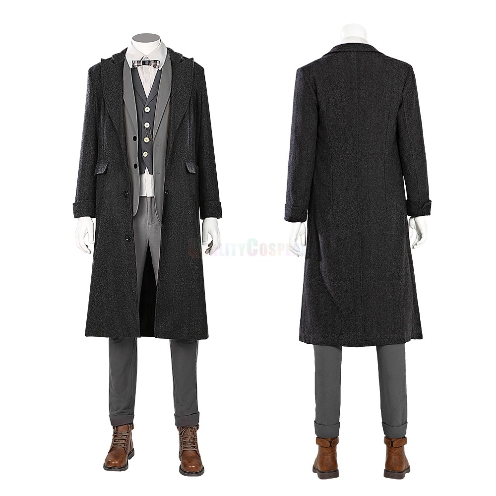 Fantastic Beasts: The Secrets of Dumbledore Newt Scamander Black Suit Cosplay Costume