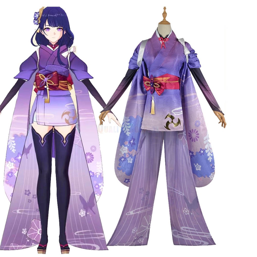 Genshin Impact Beelzebul Raiden Ei Kimono Cosplay Costume