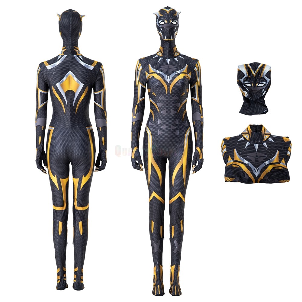 Black Panther Wakanda Forever Shuri Cosplay Costumes Black Printed Edition