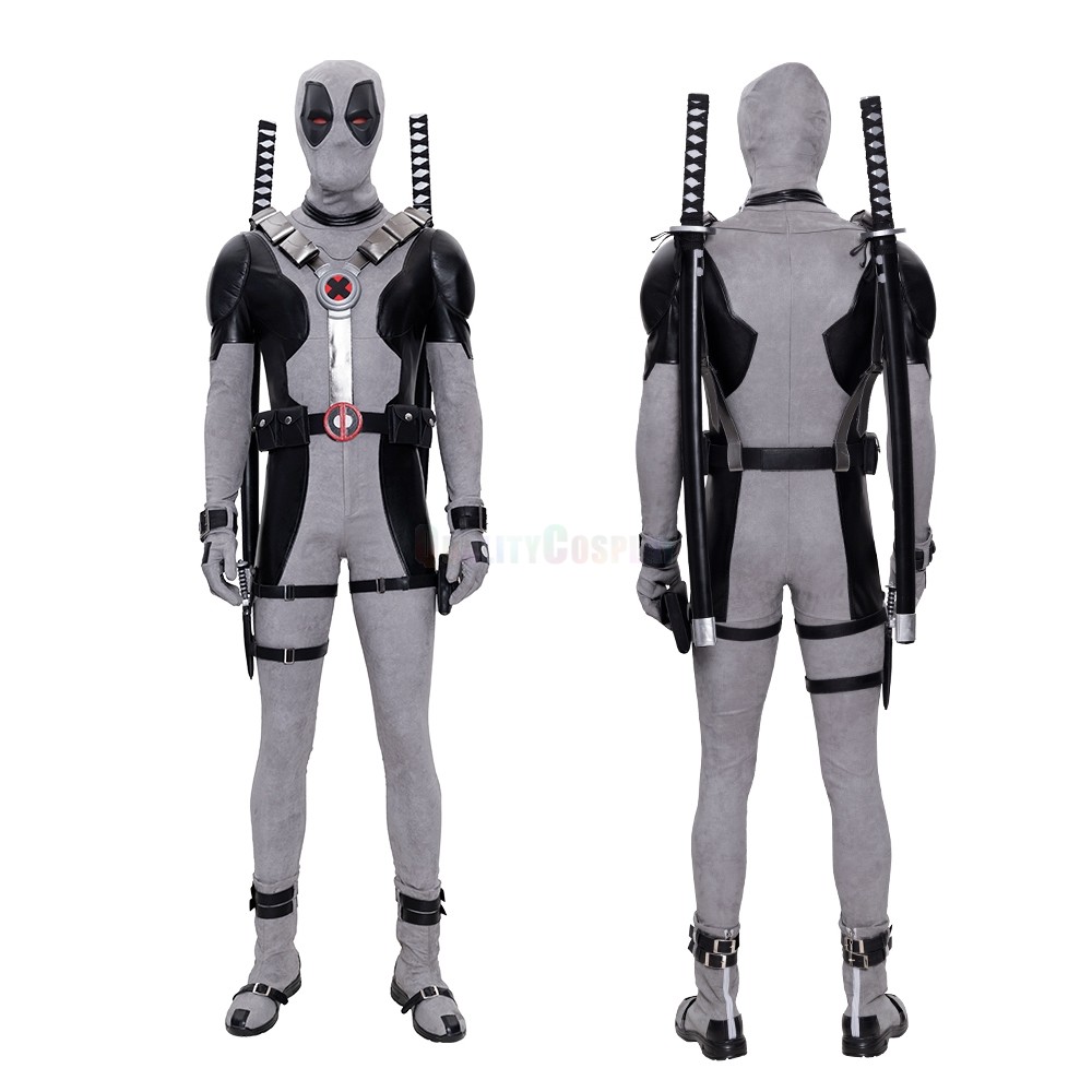 X-Force Deadpool White Leather Cosplay Costume