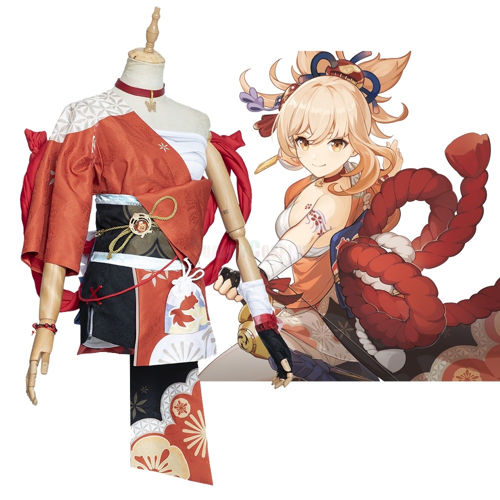 Genshin Impact Yoimiya Cosplay Costume