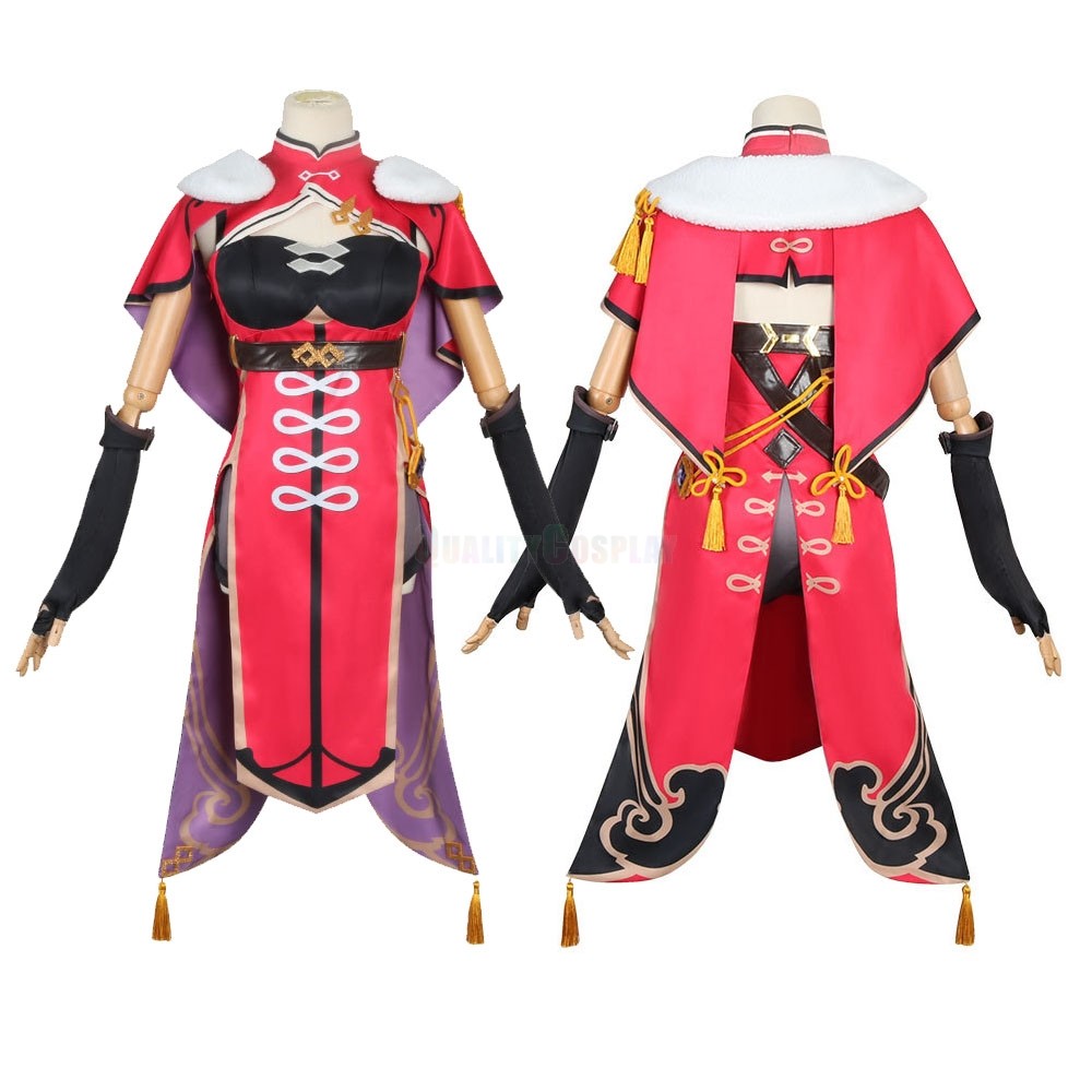 Genshin Impact Beidou Cosplay Costume Red Full Set