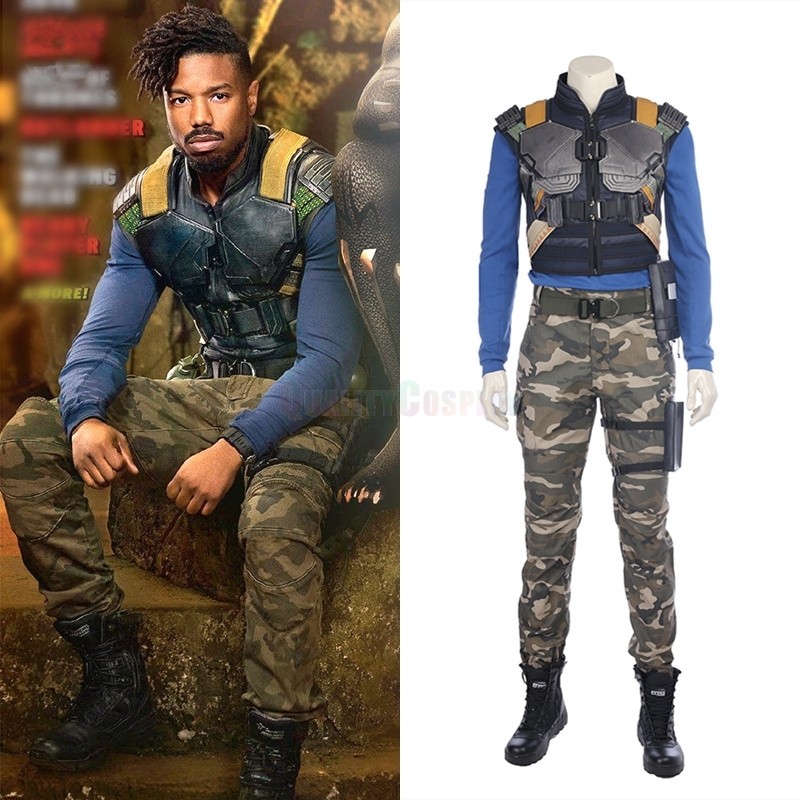 Black Panther Erik Killmonger Cosplay Costume Deluxe Outfit