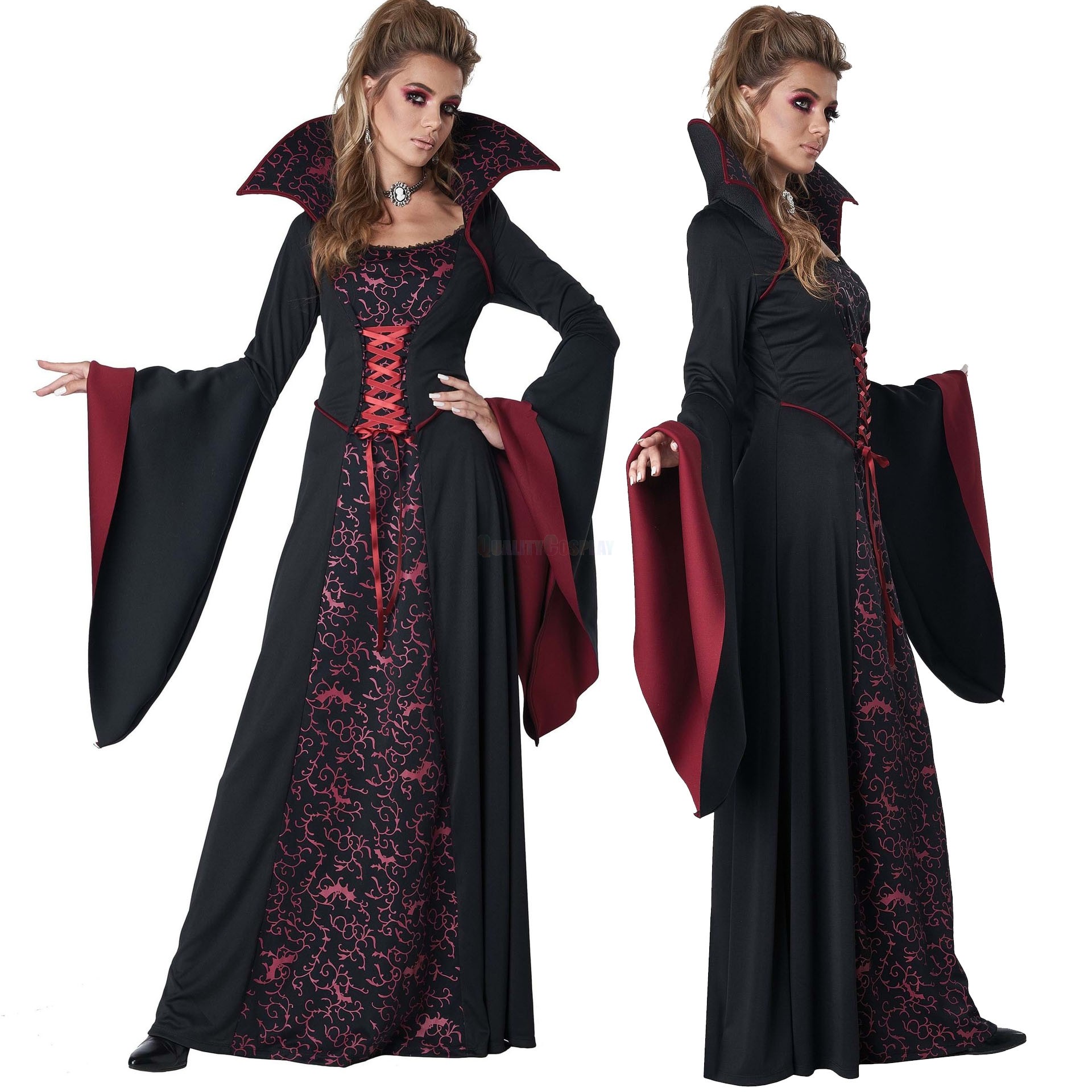 Vintage Court Dress Black Devil Halloween Cosplay Costume