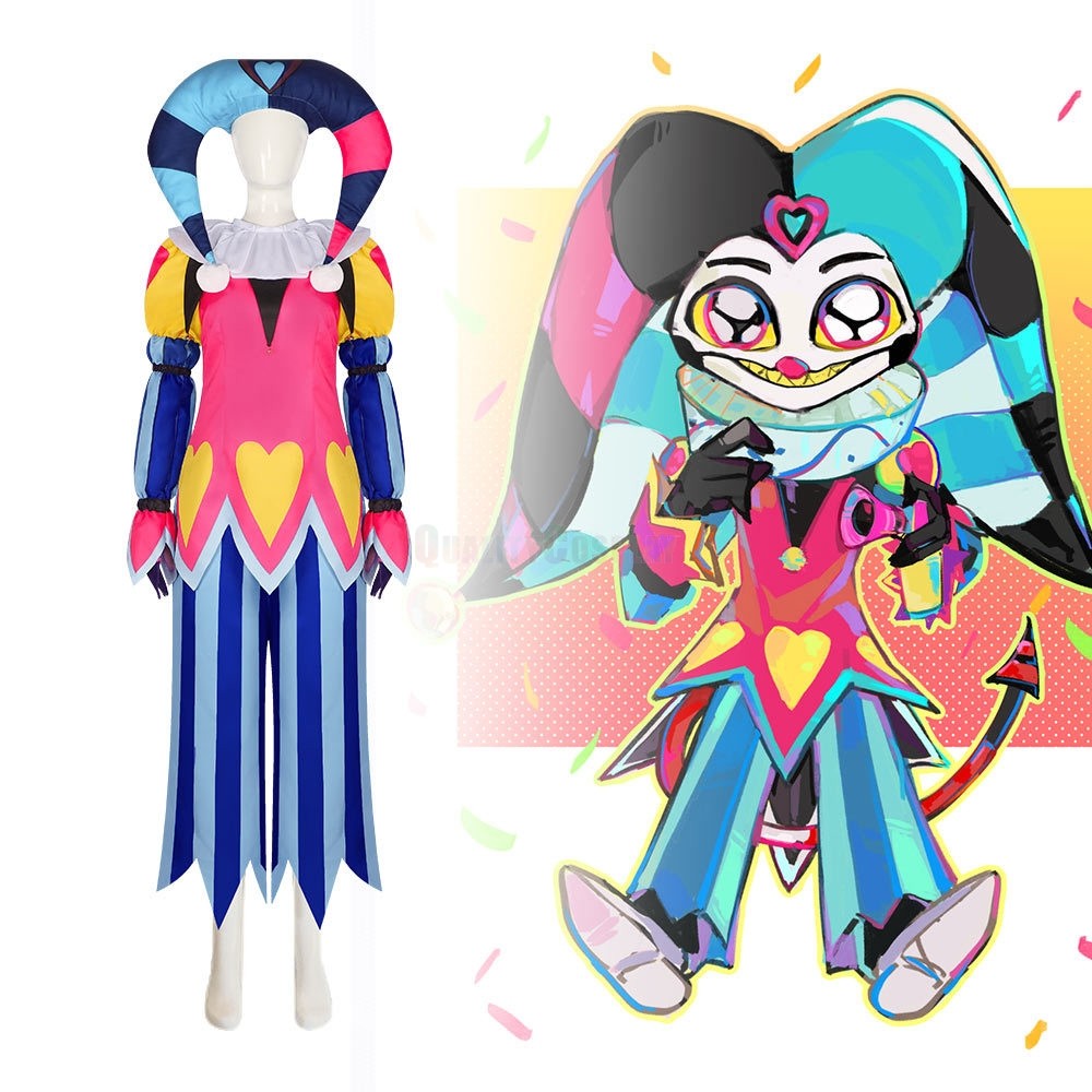 Hazbin Hotel Fizzarolli Clown Suit Adult Halloween Cosplay Costumes