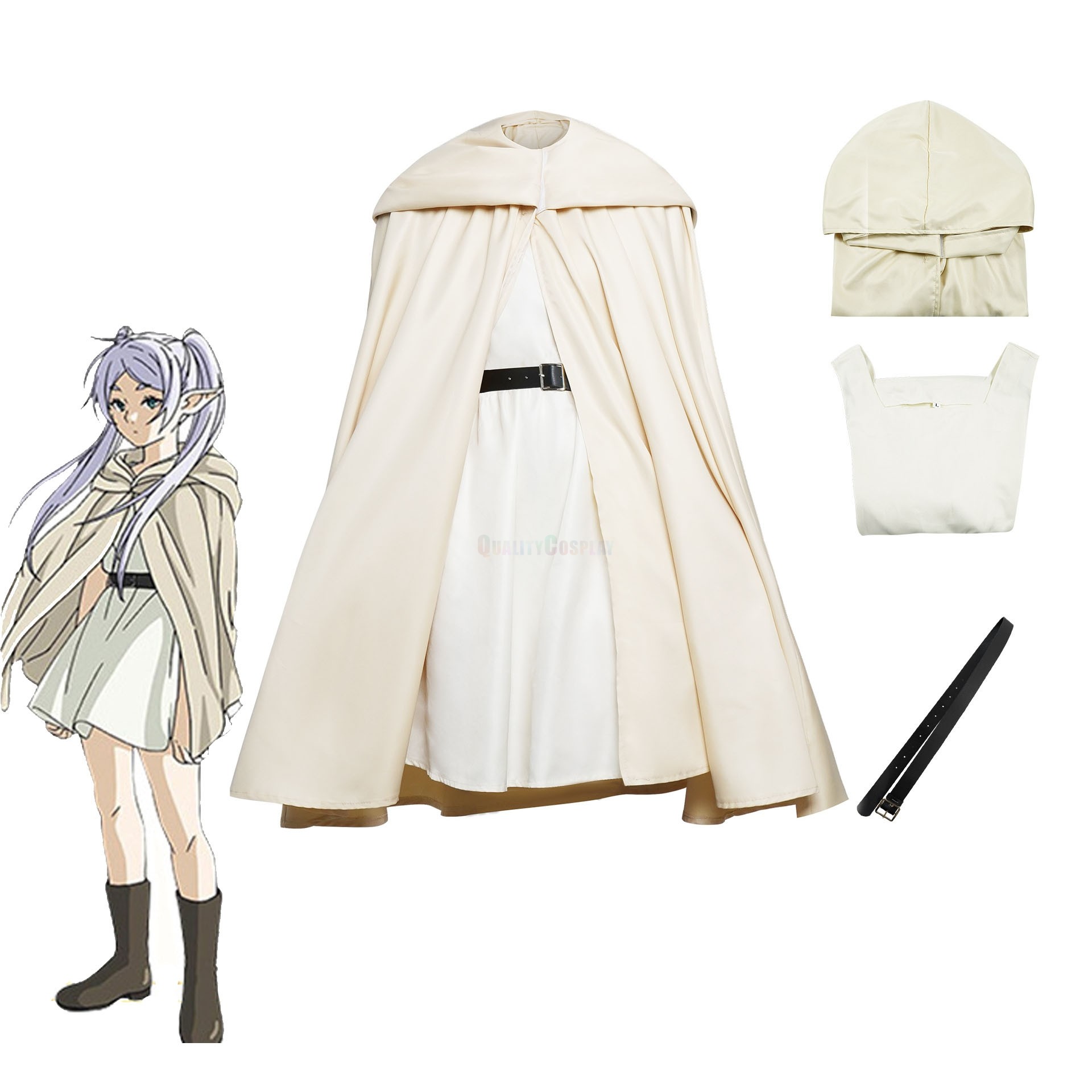 Frieren Hooded Cape Cosplay Costume