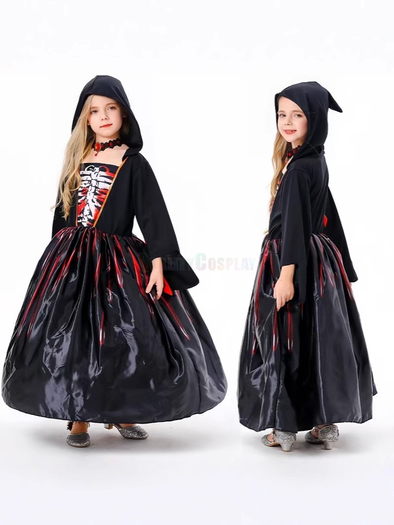 Girl's Day of the Dead Skeletal Halloween Cosplay Dress