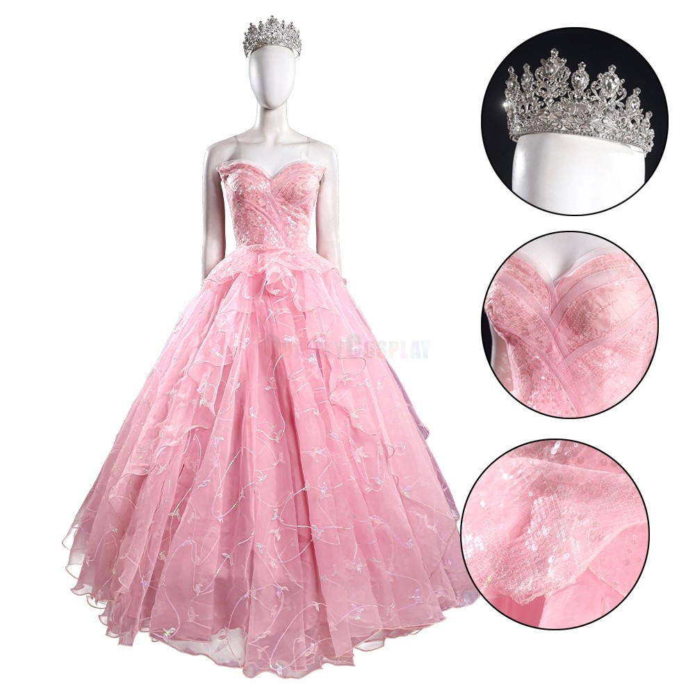 Wicked Glinda the Good Cosplay Pink Wedding Gown
