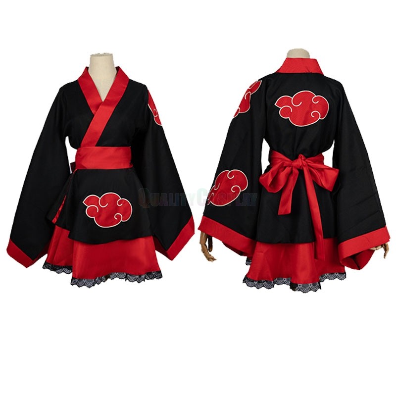 Anime Naruto Akatsuki Kimono Cosplay Costume