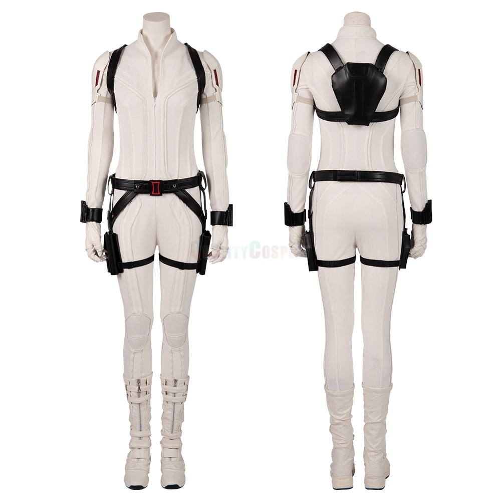 Black Widow Natasha Romanoff White Cosplay Suit Top Quality