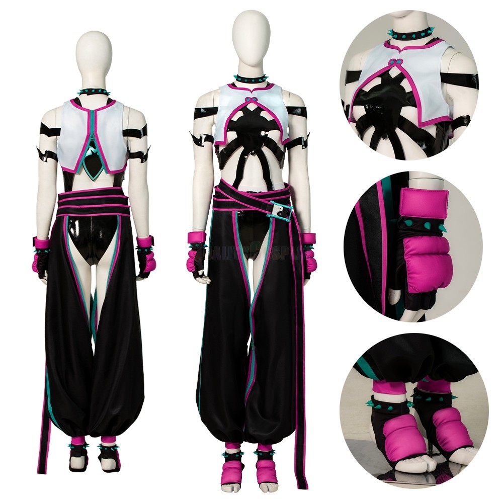 Street Fighter 6 Juri Han Cosplay Costume Hollowed-Out Version