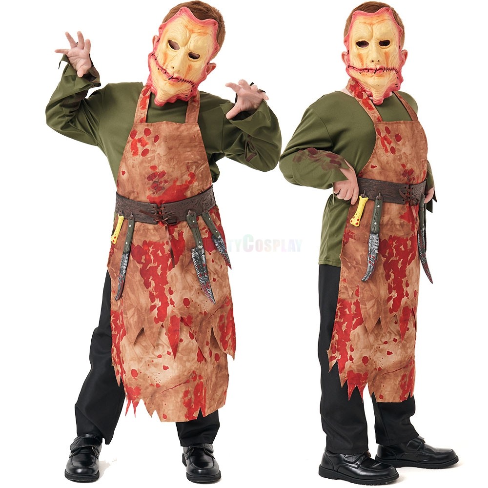 Halloween Children s Blood Butcher Costume Scary Zombie Cosplay Costume 