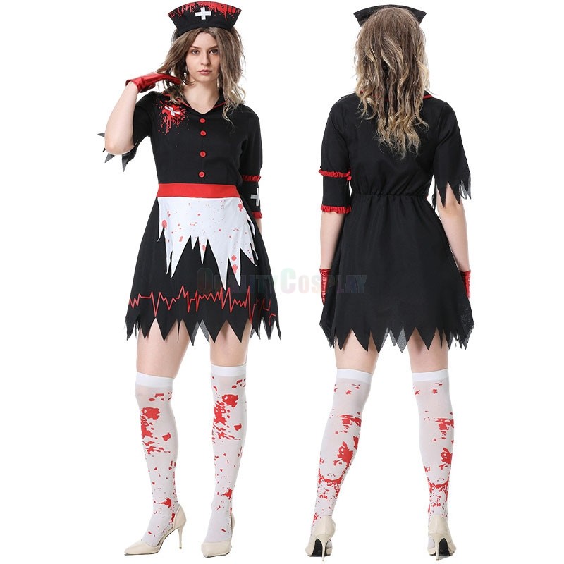 Halloween Nurse Vampire Horror Costume Festival Party Cosplay Dress