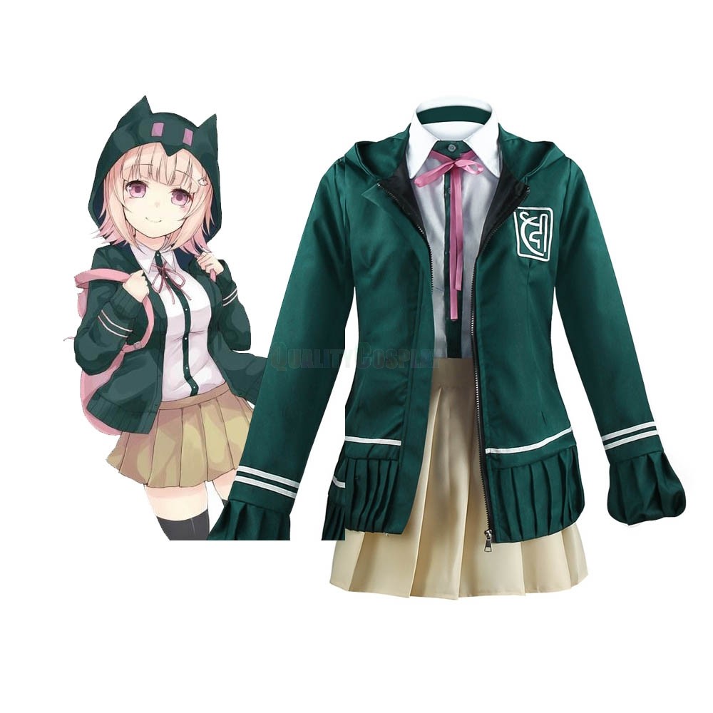 Danganronpa 2 Nanami Chiaki Green Cosplay Costume