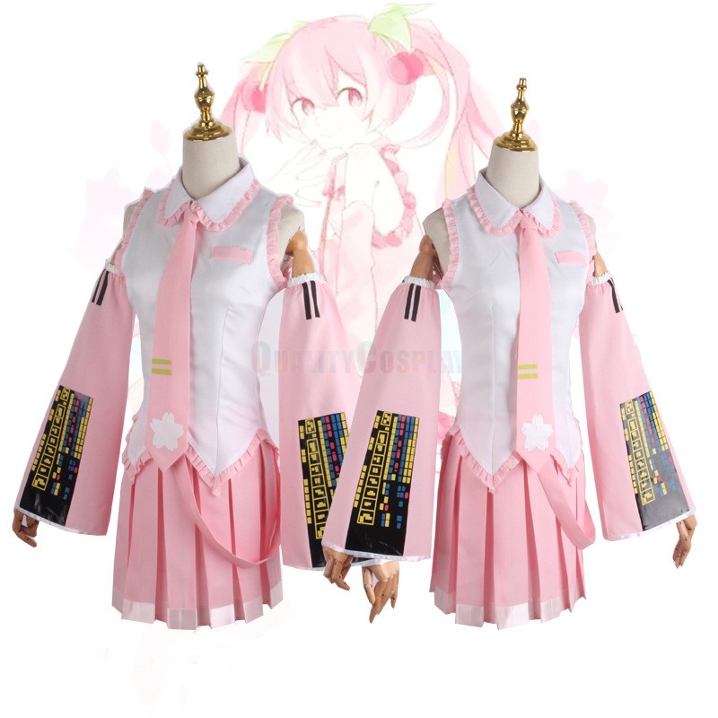 Vocaliod Hatsune Miku Pink Cosplay Costume