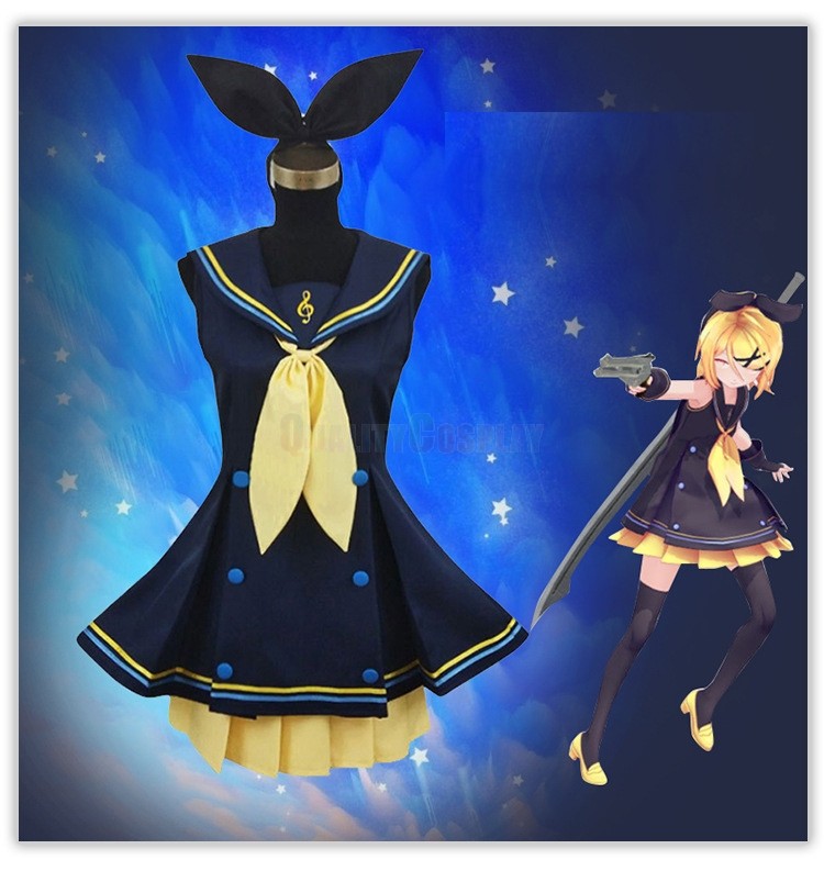 Vocaloid Kagamine Rin Sailor Suit Cosplay Costume