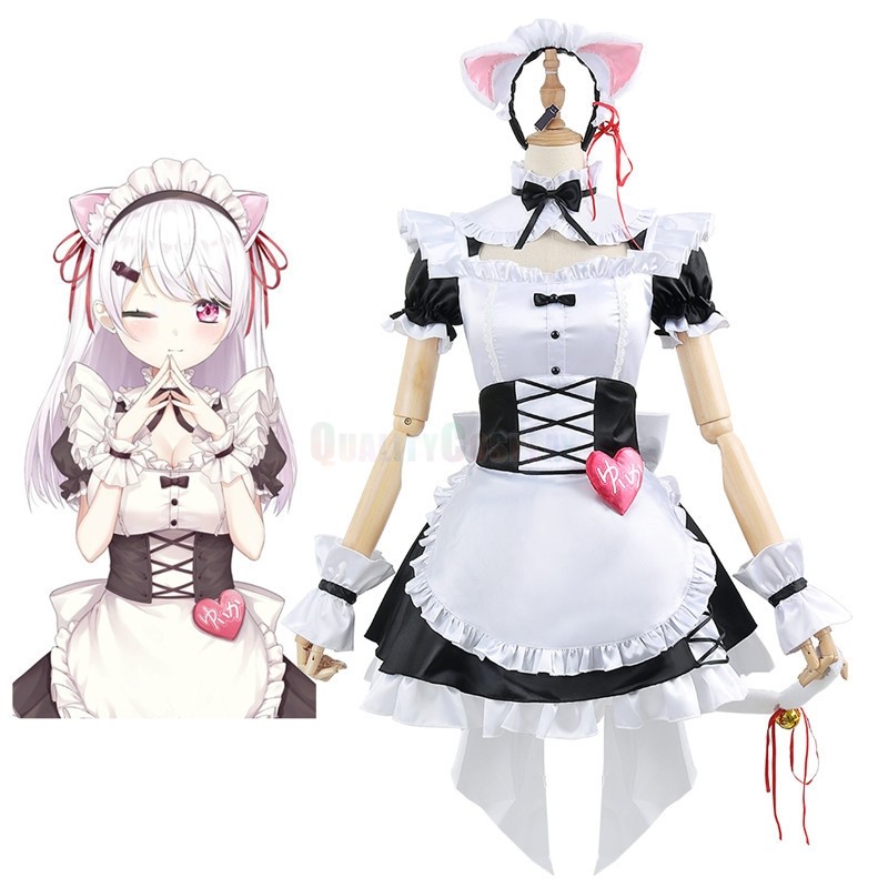 Virtual YouTuber Shiina Yuika Maid Cosplay Costume