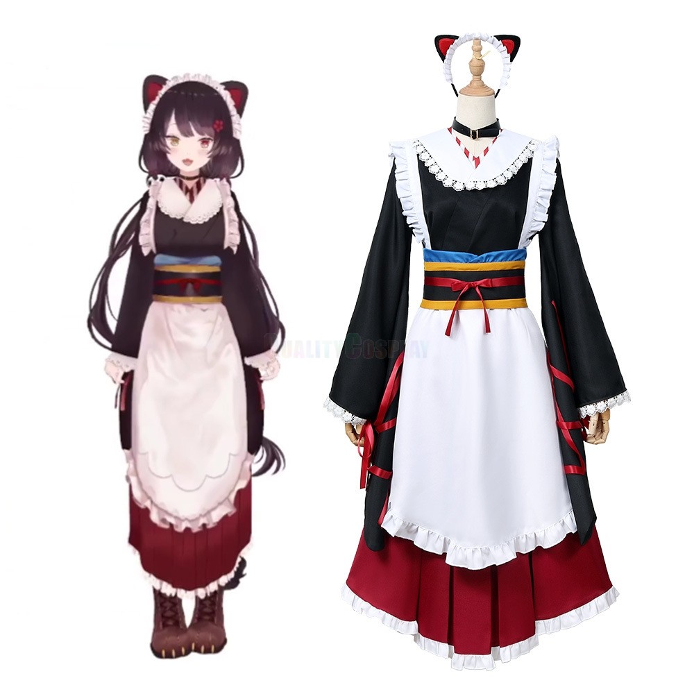 Hololive Vtuber Inui Toko Maid Cosplay Costume