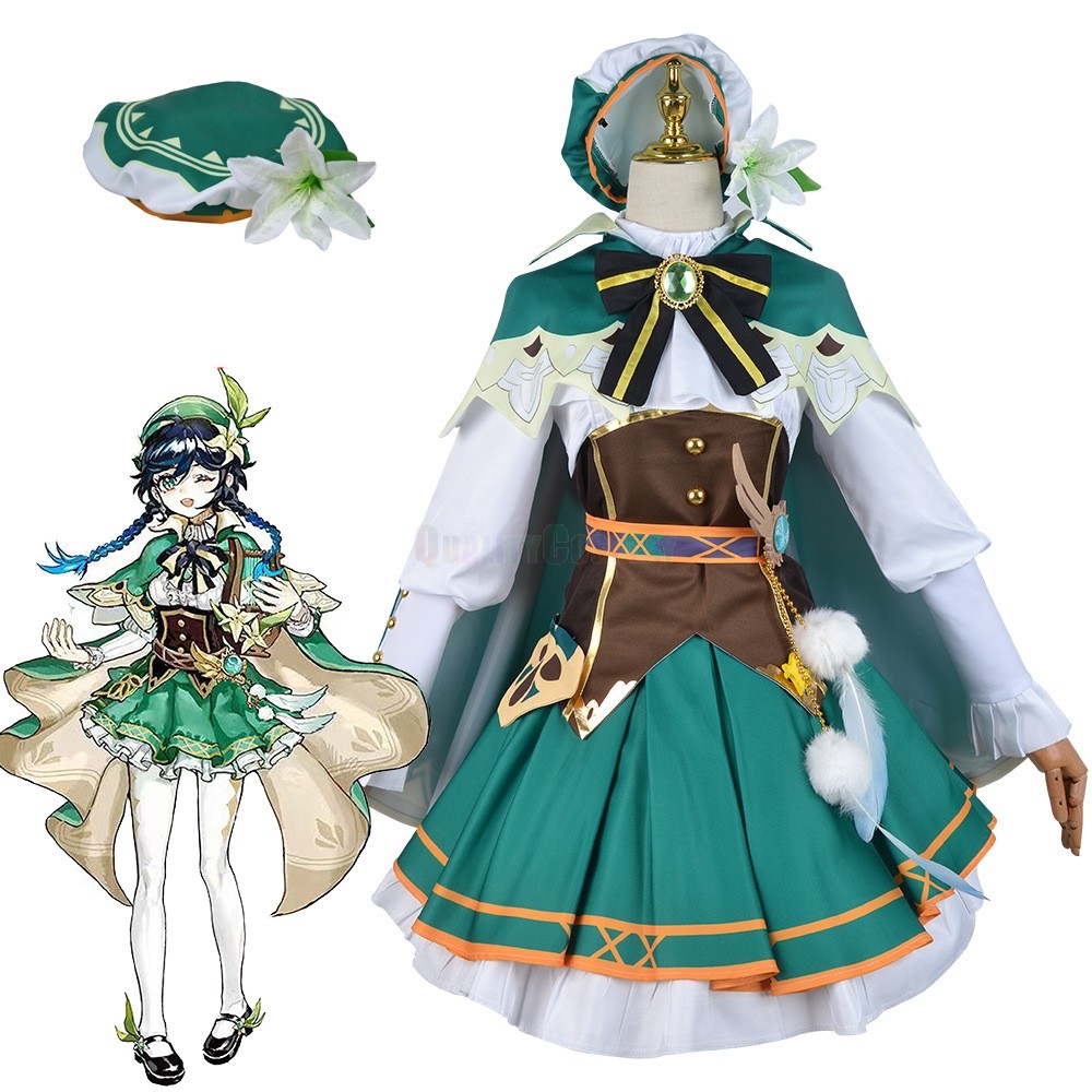 Ready to Ship Genshin Impact Venti Dress Cosplay Costume