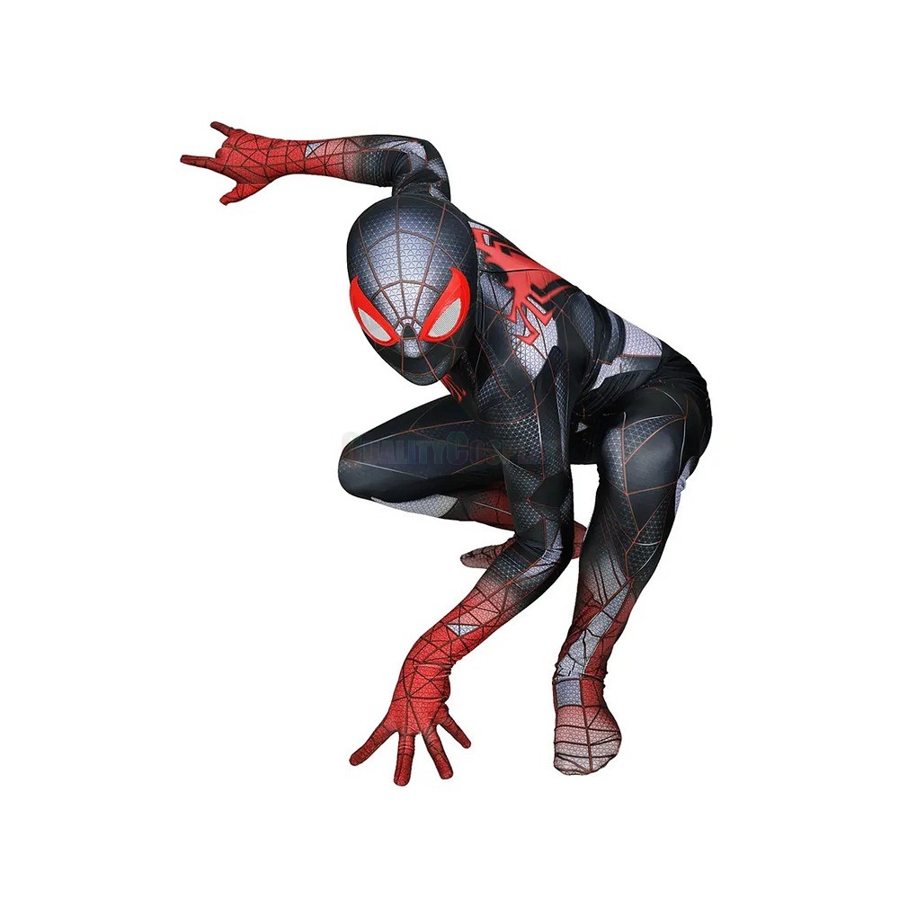 Spider-Man Miles Morales Advanced Tech Suit Cosplay Jumpsuit With Hood ...