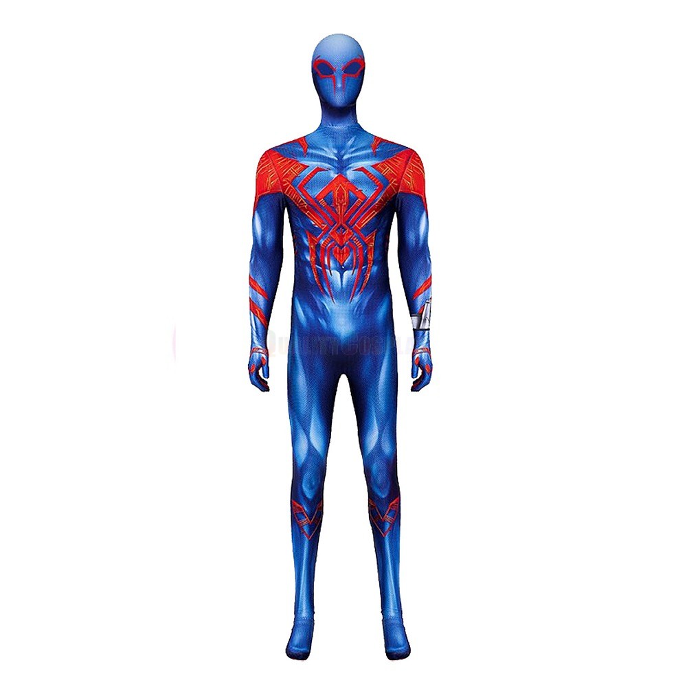 Spider-Man Miles Morales Blue Suit Cosplay Jumpsuit With Mask For ...