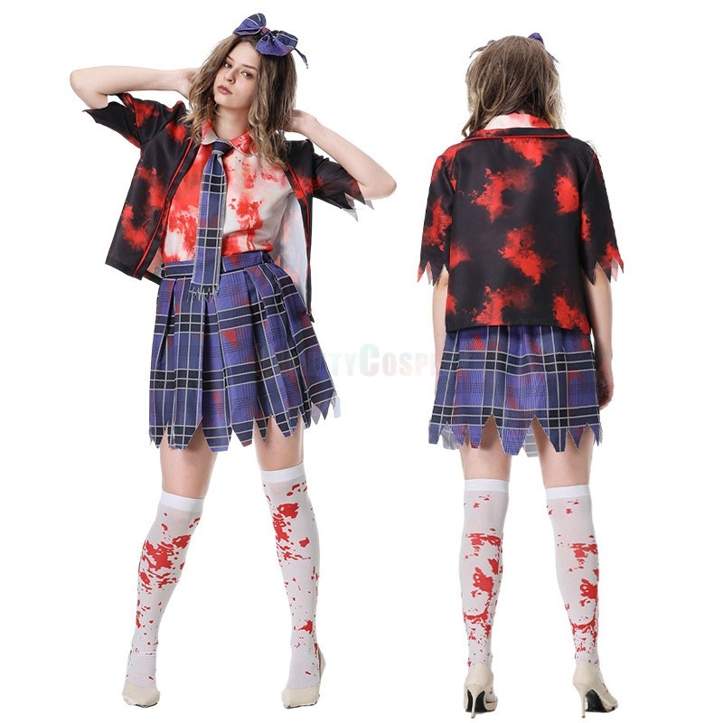Halloween Student Uniform Female Vampire Zombie Cosplay Costume