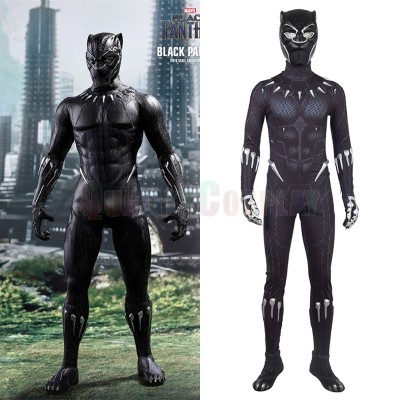 2018 Black Panther Cosplay Costume Black Jumpsuit
