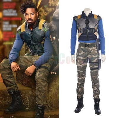 Black Panther Erik Killmonger Cosplay Costume Deluxe Outfit