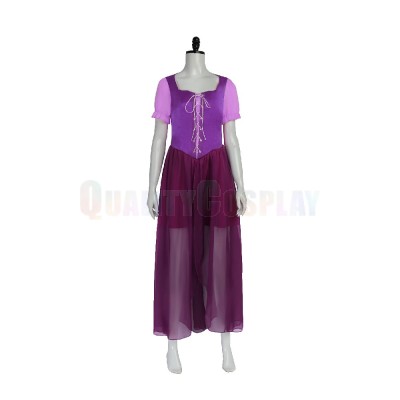 Deep Purple Dress With Flower Wreath