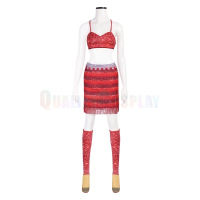 Top, Skirt And Leg Warmers Set