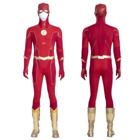TF S8 Barry Allen Cosplay Costume Gold Boot Edition