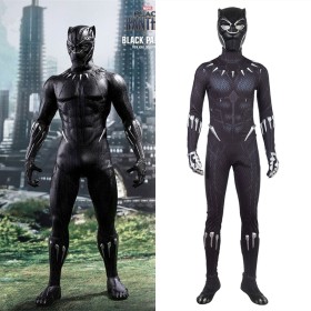 2018 Black Panther Cosplay Costume Black Jumpsuit