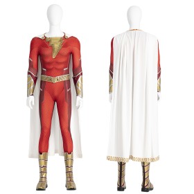 SZ 2 Billy Batson Cosplay Costume with Cloak Top Quality