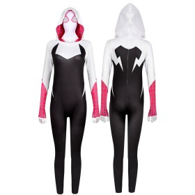 Across the Spider-Verse Spider-Woman Gwen Stacy Onesie Halloween Parent-Child Cosplay Costume