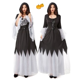 Adult Black Yarn Witch Dress Halloween Party Witch Costume
