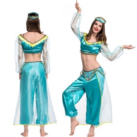 Halloween Anime Cosplay Costume Princess Jasmine Dress
