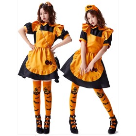 Halloween Costume Vampire Magic Witch Jack Pumpkin Lantern Maid Dress