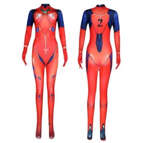 Halloween Female Cosplay Costume Asuka Langley Printed Suit For Adult