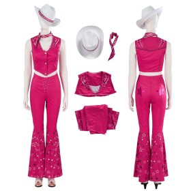 Movie Barbie Pink Dress Cosplay Costumes