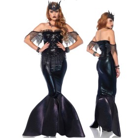Halloween Black Mermaid Dress Adults Sexy Cosplay Costume