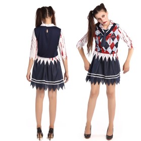 Bloodstain Student Uniform  Zombie Cosplay Costume For Halloween