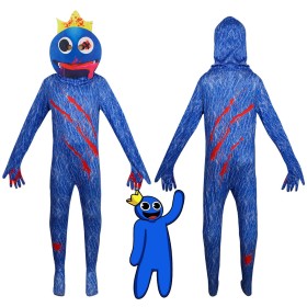 Roblox Rainbow Friends Blue Monster Jumpsuit For Kids Halloween Costumes