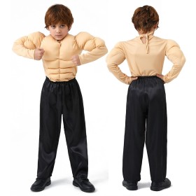 Halloween Cosplay Fake Abs T-shirt Boy's Funny Muscle Costume