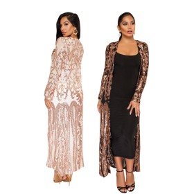 Europe and America Sexy Sequined Cardigan Dress