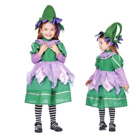 Children's Jungle Puffy Sleeve Skirt Flower Fairy Halloween Cosplay Costume