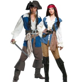 Couples Matching Pirates of the Caribbean Captain Sailor Halloween Cosplay Costume