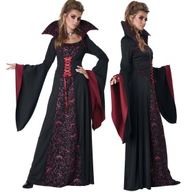 Vintage Court Dress Black Devil Halloween Cosplay Costume